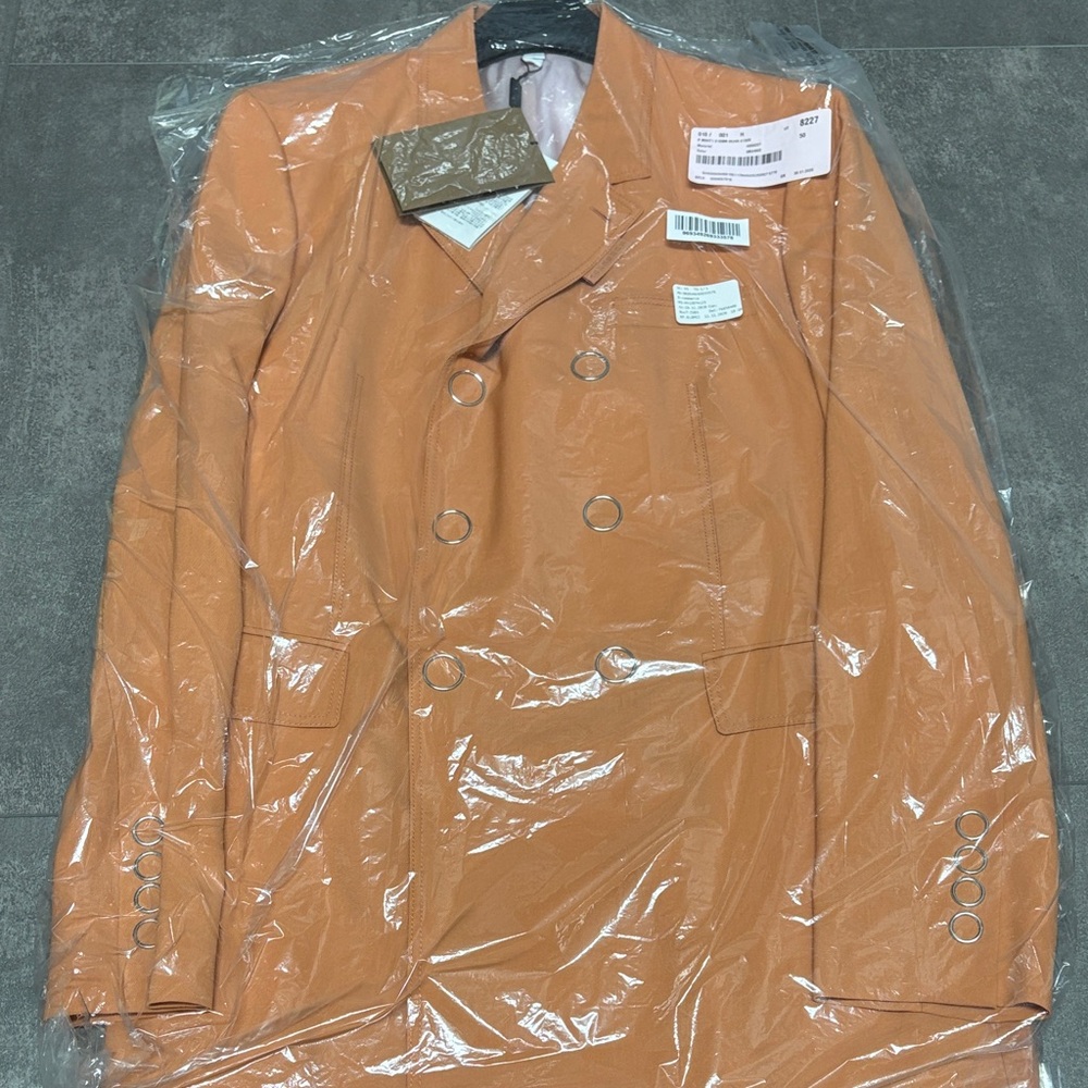 BNWT In Plastic Authentic Burberry Men's Double-Breasted Jacket -orange